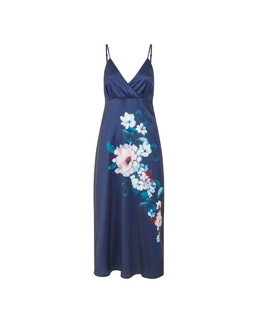 Yumi' Blue Floral Slip Dress