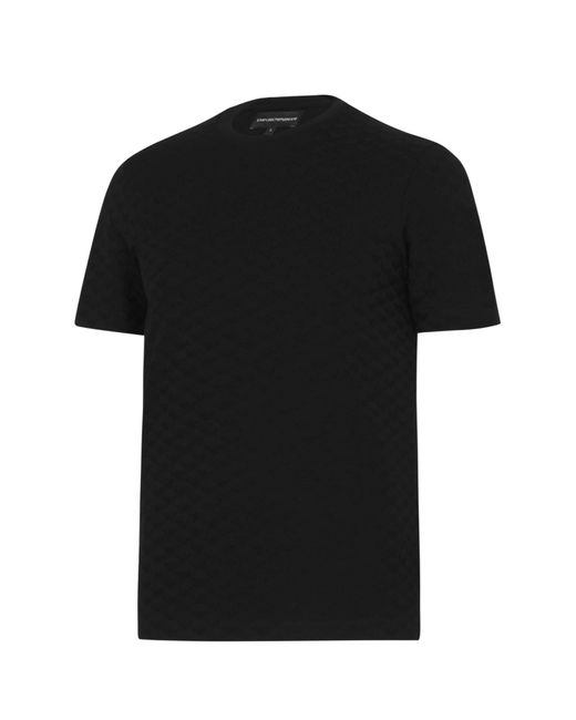 Emporio Armani Black All-Over Print Regular Fit T-Shirt for men
