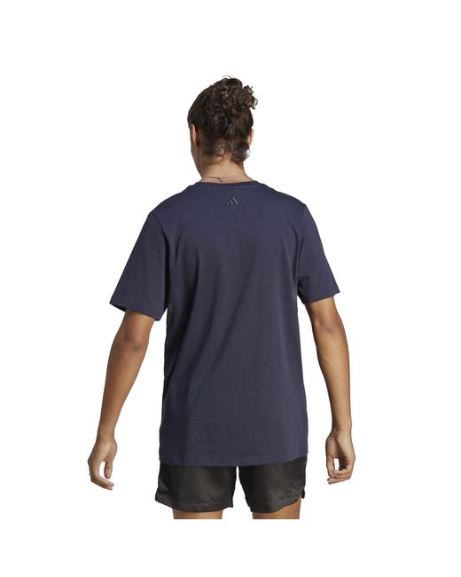 Adidas Blue Graphic Logo T-Shirt for men