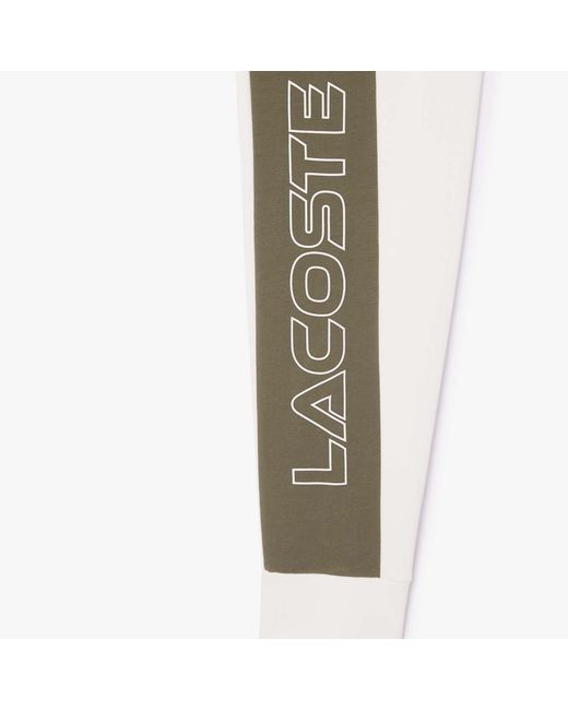 Lacoste White Colour Block Sweatpants for men