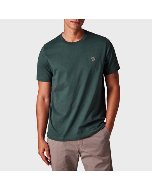 Paul Smith Green Regular Fit Zebra Crew-Neck T-Shirt for men