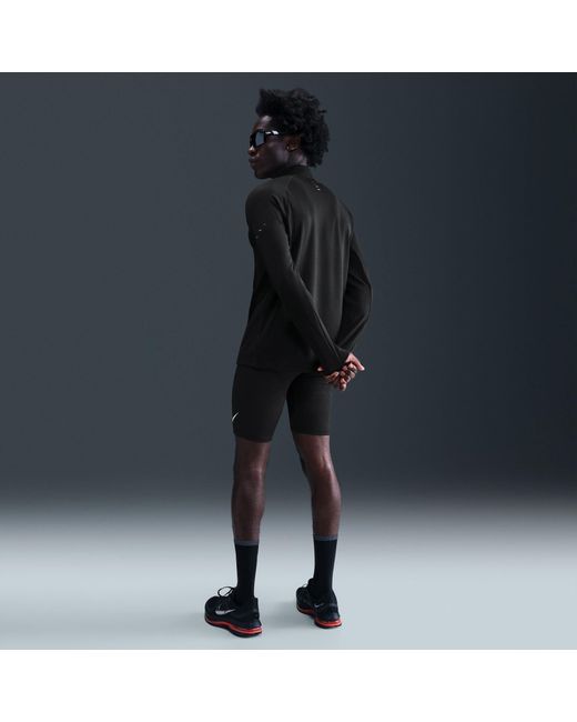 Nike Black Winter Run Half Zip Long Sleeve Running Top for men