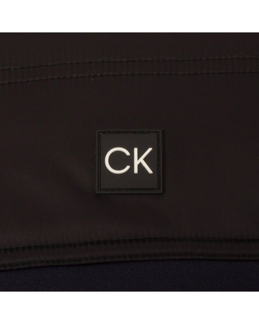 Calvin Klein Blue Solid Patterned Full Zipper Ribbed Cuff Zipped Pocket Jacket for men