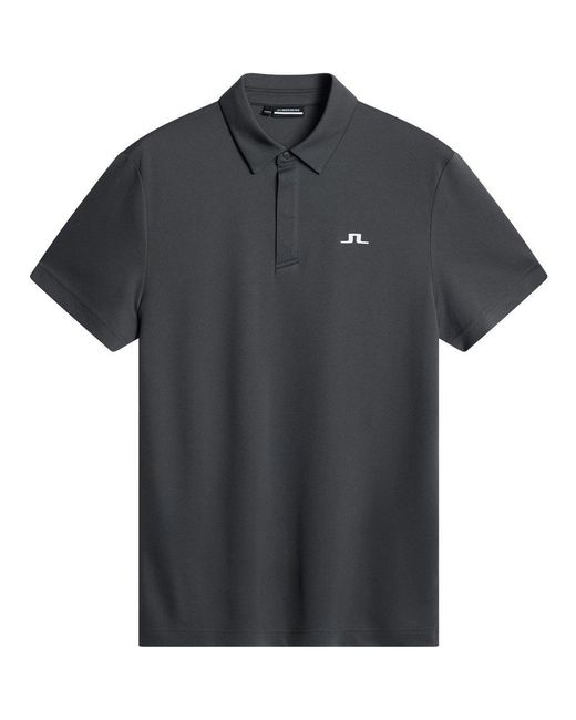 J.Lindeberg Black Short Sleeve Performance Polo Shirt for men
