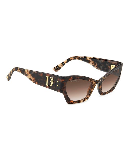 DSquared² Brown Cat Eye Round Sunglasses