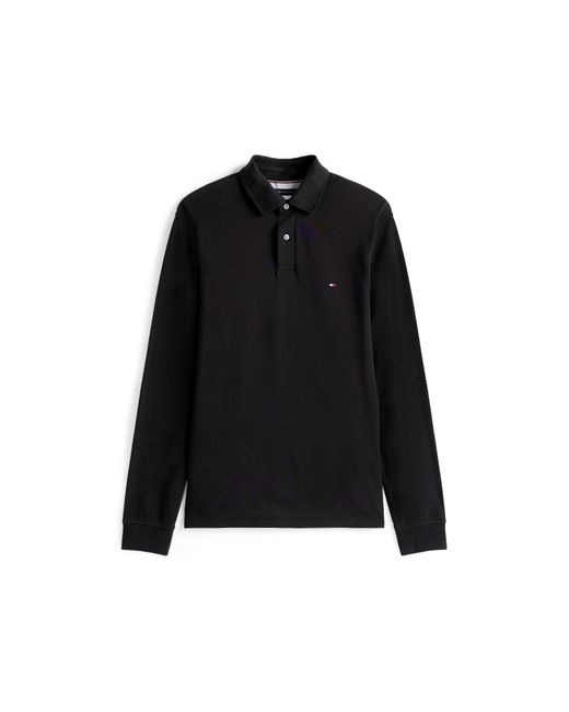 Tommy Hilfiger Black 1985 Long Sleeve Polo Shirt for men
