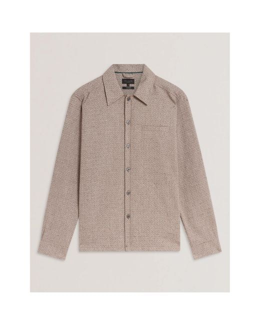 Ted Baker Gray Wadded Overshirt for men