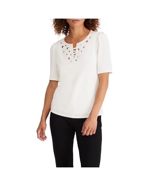 Phase Eight White Kailee Eyelet Top