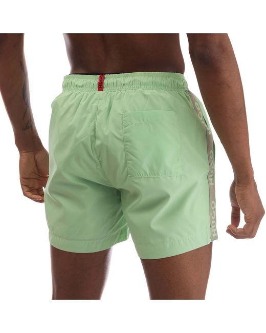 HUGO Green Fab Logo Tape Swim Shorts for men