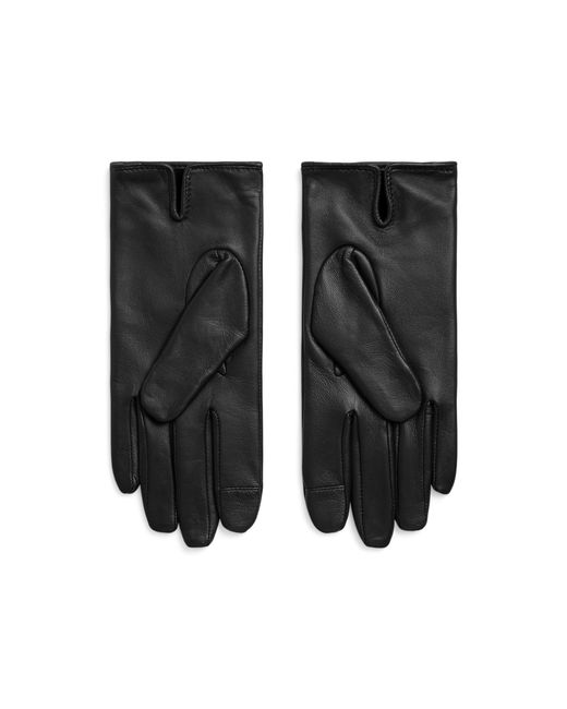 Ralph Lauren Black Logo-Embossed Gloves