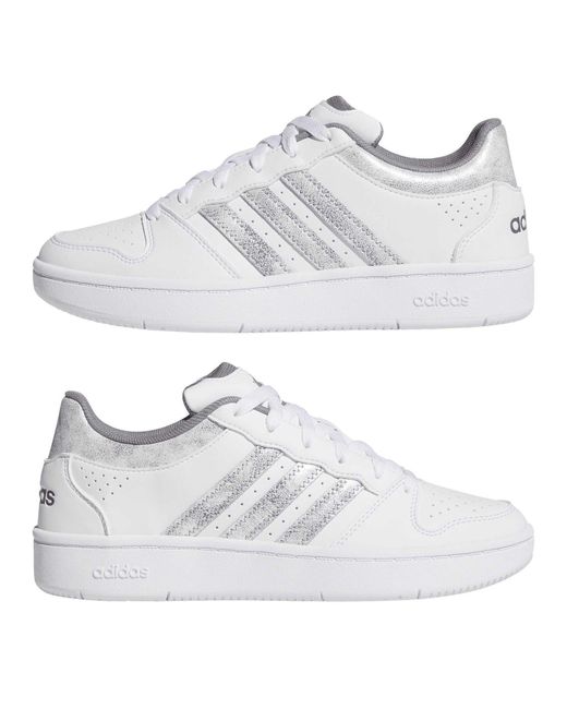 Adidas White Hoops Classic Court Trainers