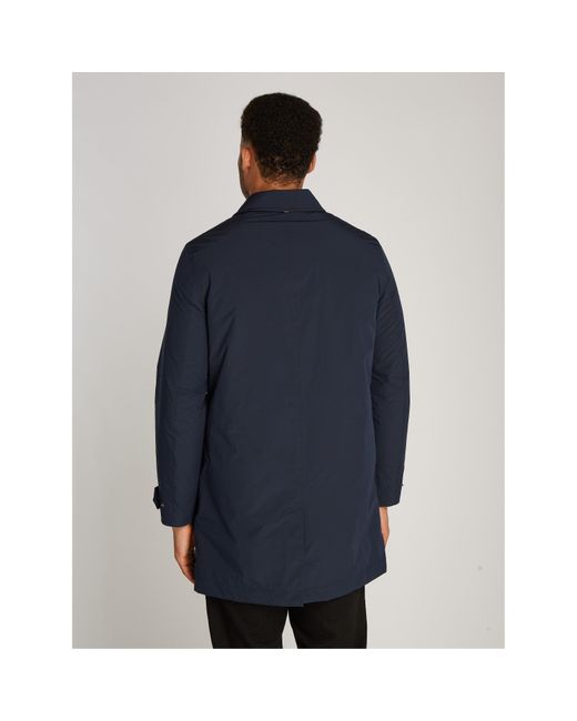 Tommy Hilfiger Blue Packable Water-Resistant Lightweight Trench Coat for men