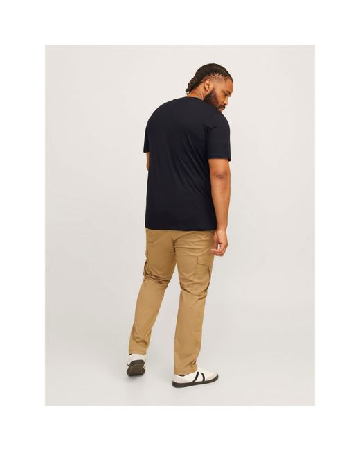 Jack & Jones Black Varsity Logo Plus Size T-Shirt for men