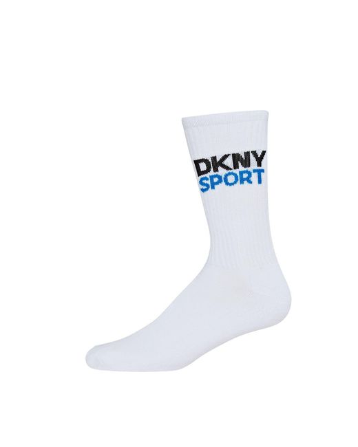DKNY White 3 Pack Sport Socks Dogwood for men
