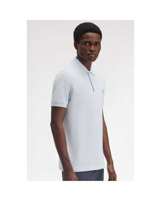 Fred Perry White Plain Polo Shirt for men