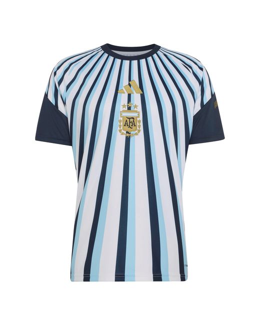 Adidas Blue Argentina 2026 Pre-Match Short-Sleeve T-Shirt for men