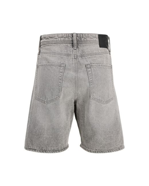 Jack & Jones Gray Tony Loose Denim Shorts for men