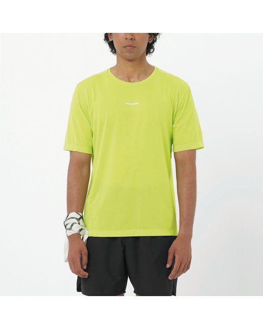Salomon Yellow Shakeout Core Ss Running Tee for men