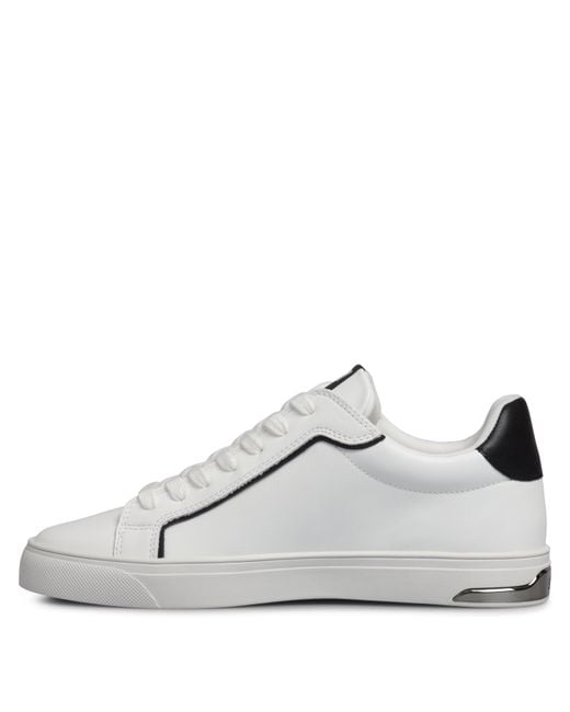 DKNY White Augustine Lace-Up Low-Top Trainers