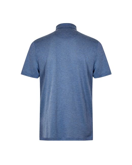 Original Penguin Blue Colour Block Short-Sleeve Performance Polo Shirt for men