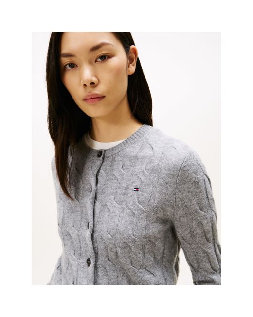 Tommy Hilfiger Gray Cable Cardigan