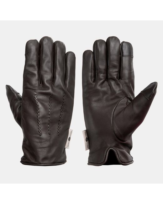 Pretty Green Black Leather Glove for men