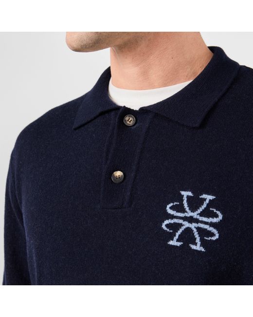 Jacob Cohen Blue Polo Knitted Top for men