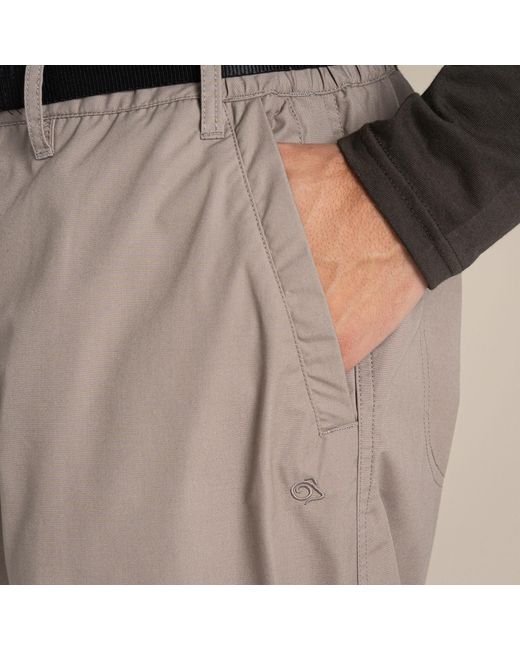 Craghoppers Gray Kiwi Convertible Water-Repellent Trousers for men