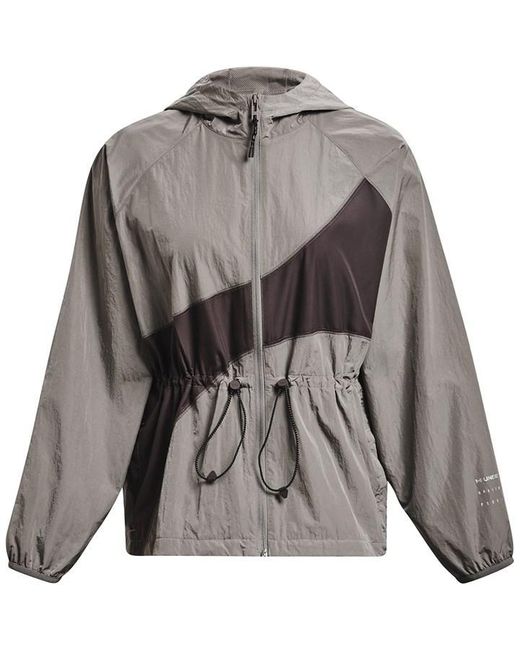 Under Armour Gray S Rush Woven Nvlty Performance Jacket Grey L