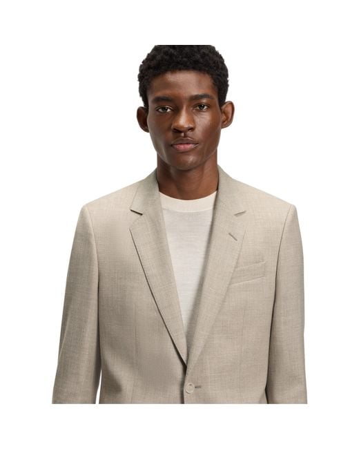 Boss Natural Double Breasted Slim-Fit Suit for men