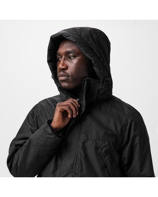 Slazenger 1881 Black Weather Water Resistant Detachable Hood Puffer Jacket for men