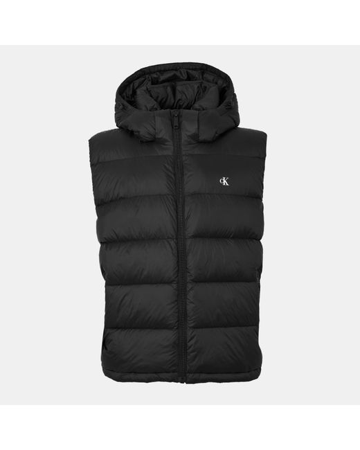 Calvin Klein Black Essentials Water Resistant Down Sleeveless Short Puffer Jacket for men