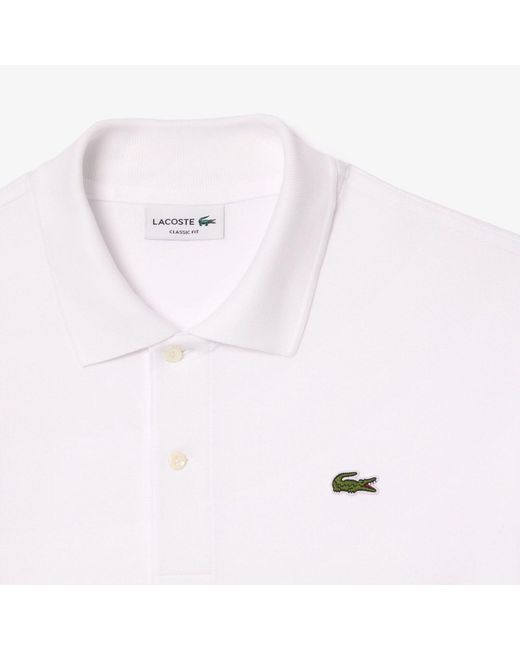 Lacoste White Classic Fit L.12.12 Petit Piqué Polo for men