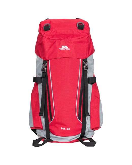 Trespass Red Adults Trek Rucksack Backpack