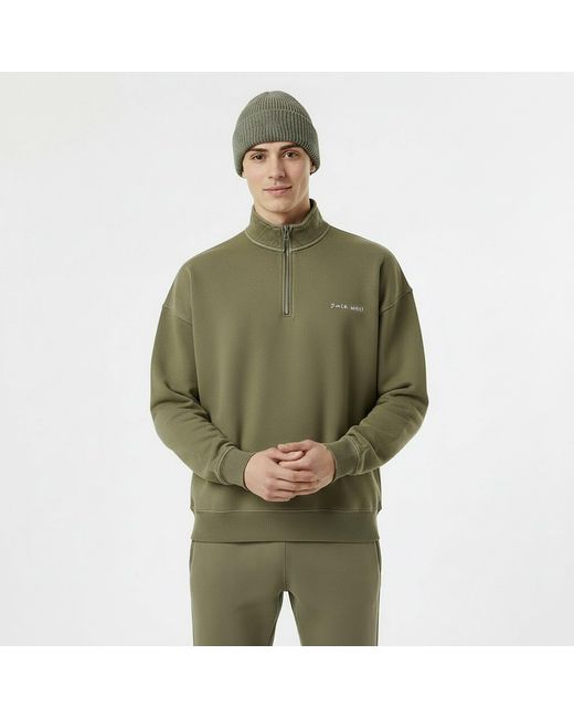 Jack Wills Green Quarter-Zip Fleece for men