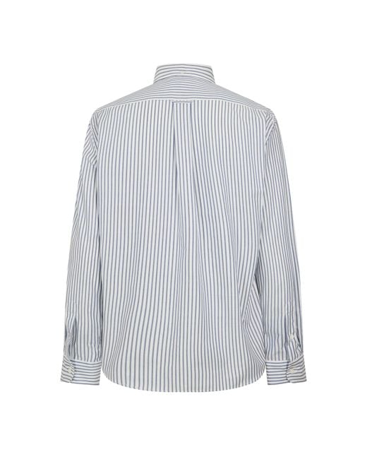 Maison Kitsuné Gray Profile Fox Button Long Sleeve Plain Shirt for men
