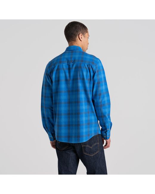 Craghoppers Blue Lonbard Long Sleeve Shirt for men