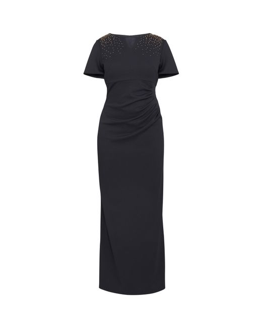 Gina Bacconi Blue Betsy Maxi Dress With Keyhole Neck