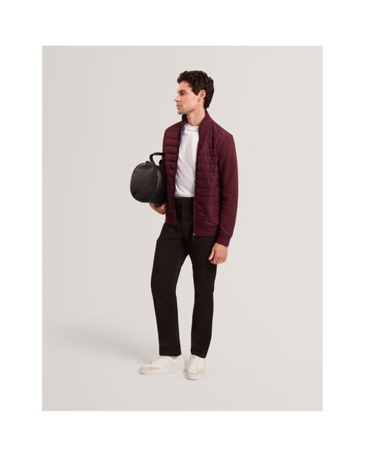 Ted Baker Red Long Sleeve Quilted Hybrid Jacket for men