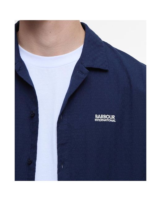 Barbour Blue Twill Short Sleeve Shirt for men