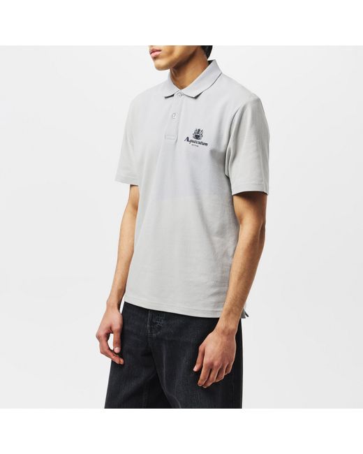 Aquascutum Gray Button Polo Shirt for men
