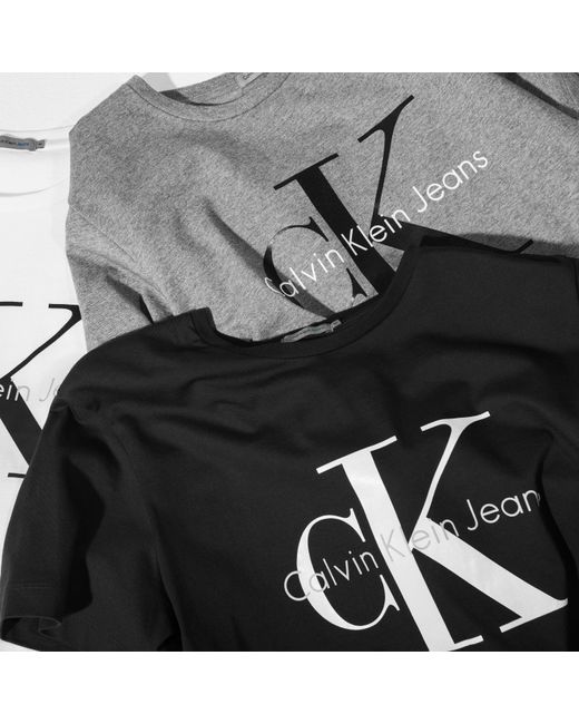 Calvin Klein Black Calvin Monogram T Shirt for men
