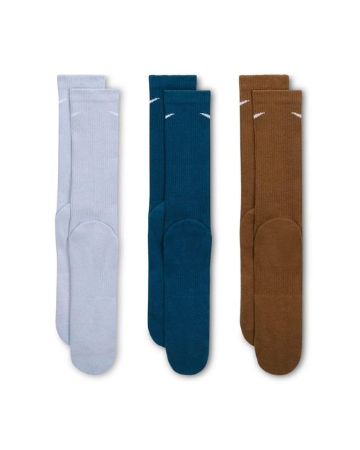 Nike Blue 3 Pack Crew Socks for men