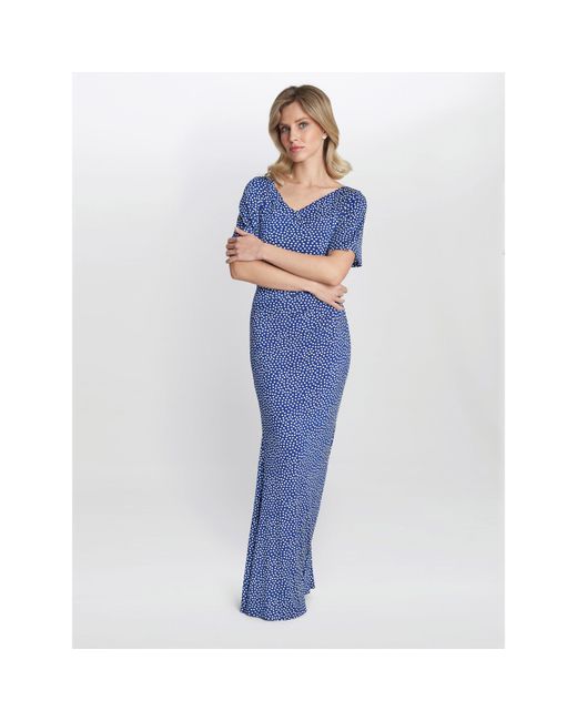 Gina Bacconi Blue Kasia Jersey Maxi Dress