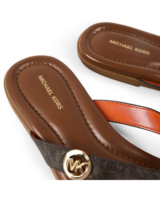 MICHAEL Michael Kors Brown Erin Thong Flip Flops