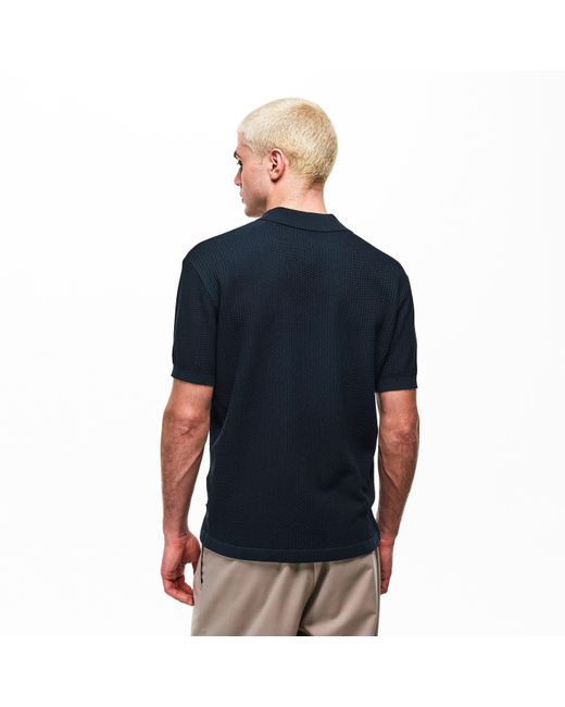 ARMANI EXCHANGE Black Knitted Polo Shirt for men
