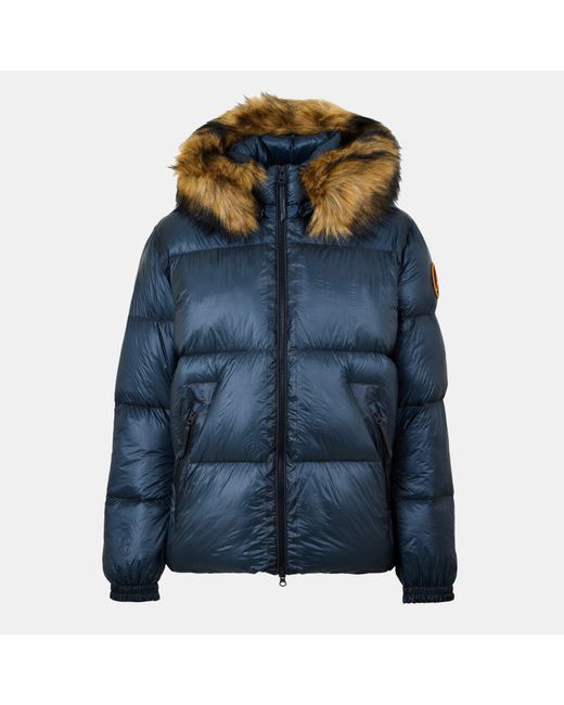 ARCTIC ARMY Blue Water-Resistant Heavyweight Puffer Jacket for men