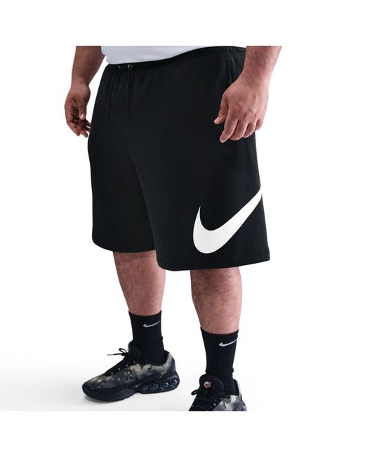Nike Black Sportswear Club Graphic Shorts for men