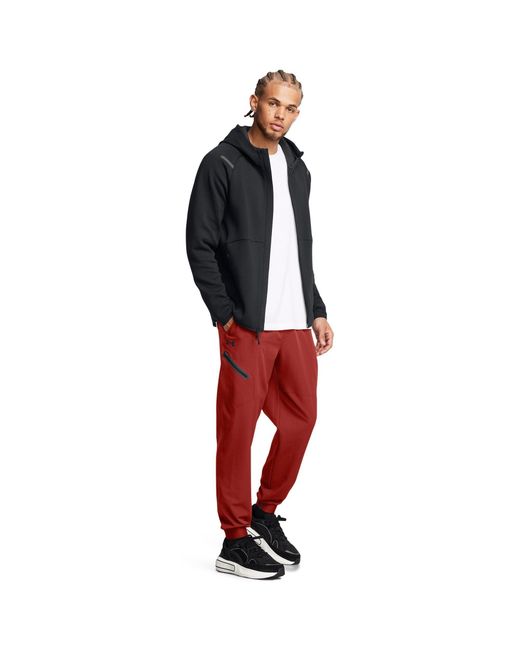 Under Armour Red Unstoppable Closed Hem Woven Joggers for men