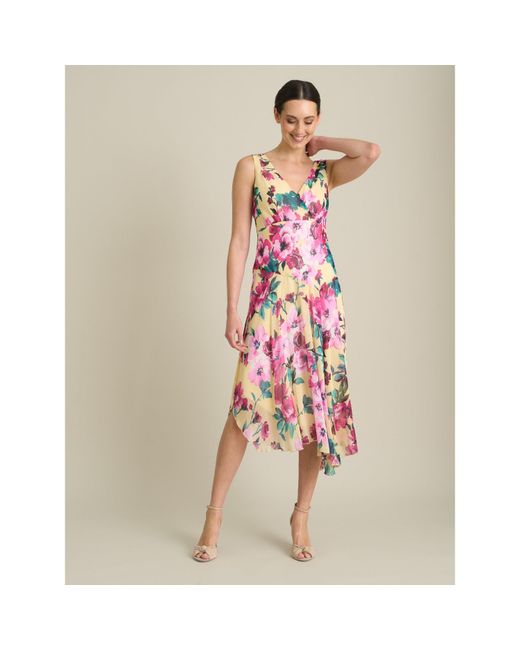 Gina Bacconi Pink India Chiffon Print Dress